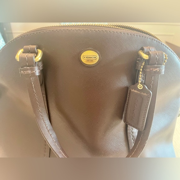 Coach Peyton Leather Cora Domed Satchel Handbag-pre authenticated - Picture 3 of 7